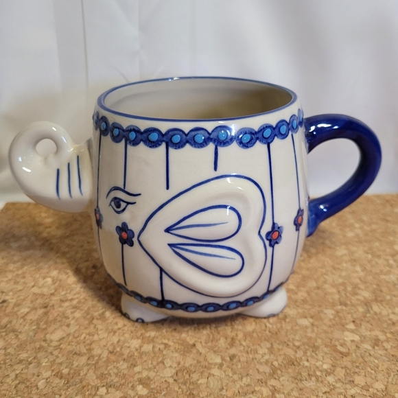 Yokohama Studio Elephant 16oz mug coffee, tea or plant hand painted Large 3D - Picture 1 of 10